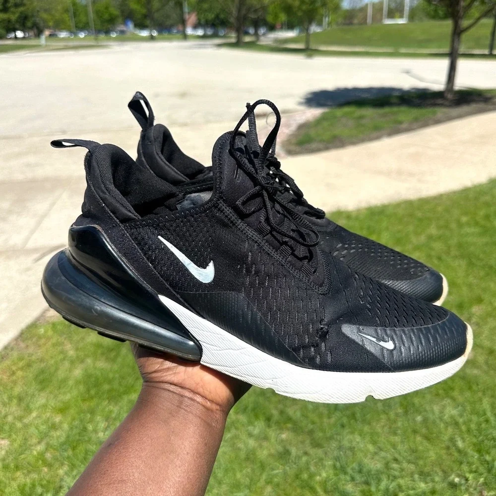 Nike Air Max 270 Men's Athletic Shoes Size 12 Black Anthracite White - Picture 10 of 14